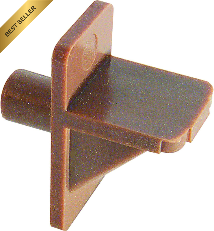 Products MP9001 Shelf Support Peg, 1/4 In, Plastic Construction, Brown, Pack of