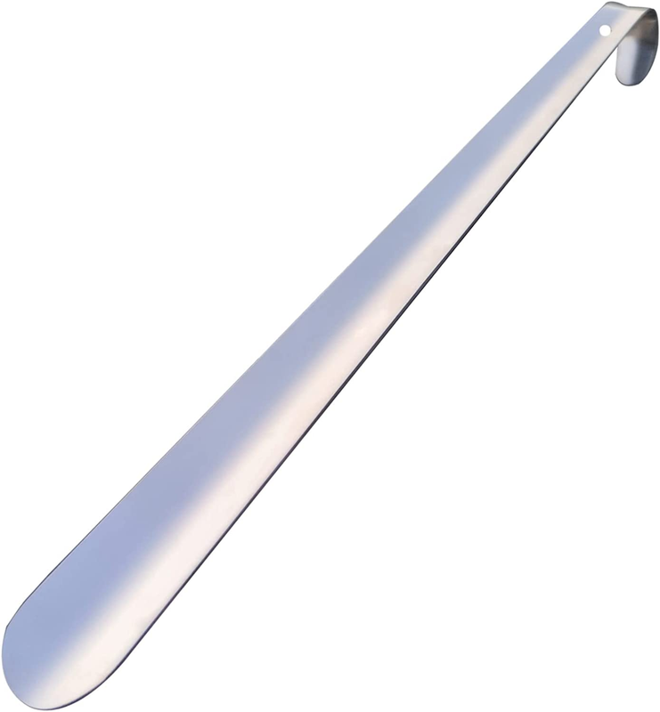 Long Heavy Duty Metal Handled Shoe Horn 16.5 In Stainless Steel Shoehorn Helper