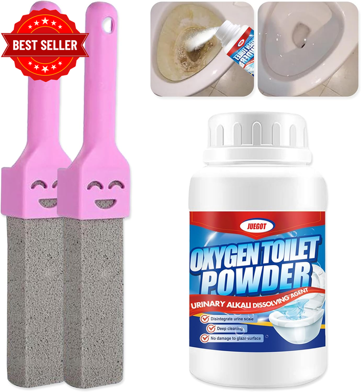 Pumice Stone for Toilet Bowl Cleaning, Powerfully Cleans Hard Water Rings, Calci