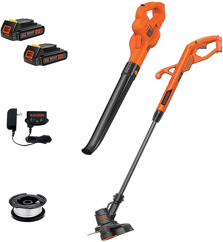 Cordless String Trimmer Edger Whacker Weedeater With Leaf Blower Battery Charger