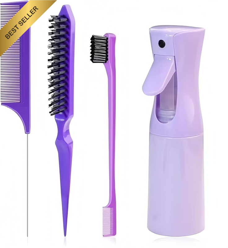 Continuous Spray Bottles 6.8Oz/200Ml, with 3 Pcs Hair Brush Set, Mister Spray Bo