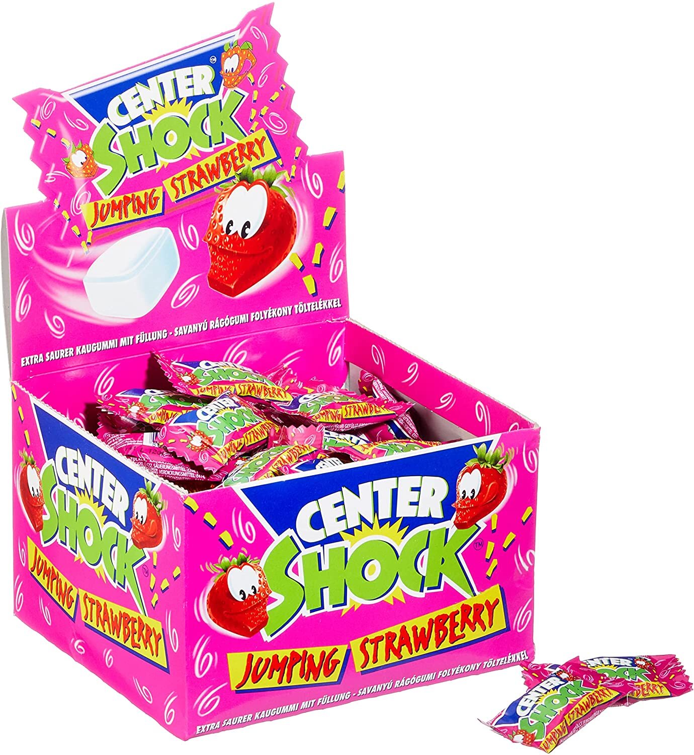 Chupa Chups STRAWBERRY Center Shock Sour Flavour Box 100 pcs