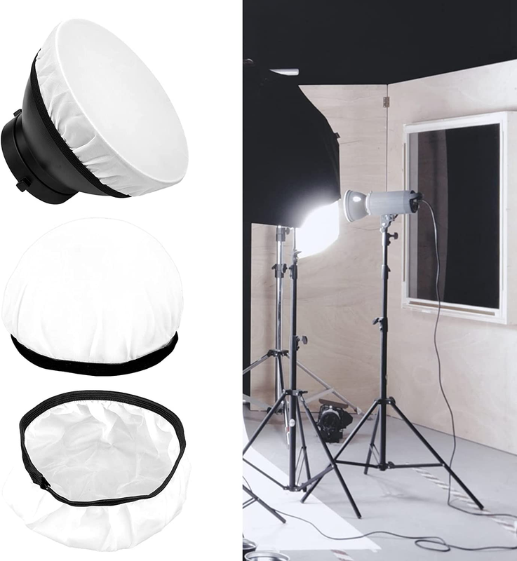 4PCS Diffuser 18cm/7 inch Sock White Soft Reflector Lamp Cover Flash Light Stand