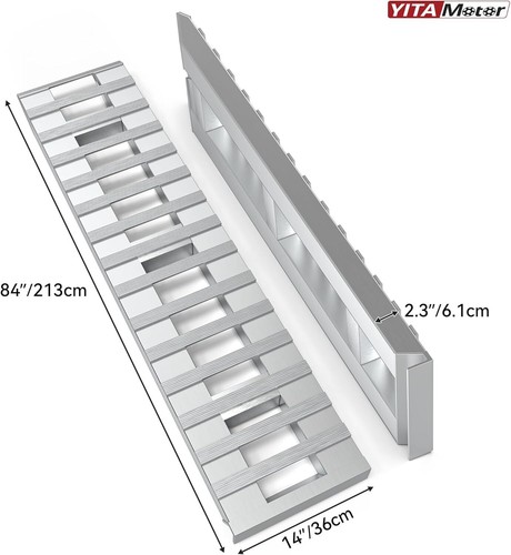84" x 14" Aluminum Trailer Ramps Loading Ramps for Car ATV Truck 2X 6000LBS