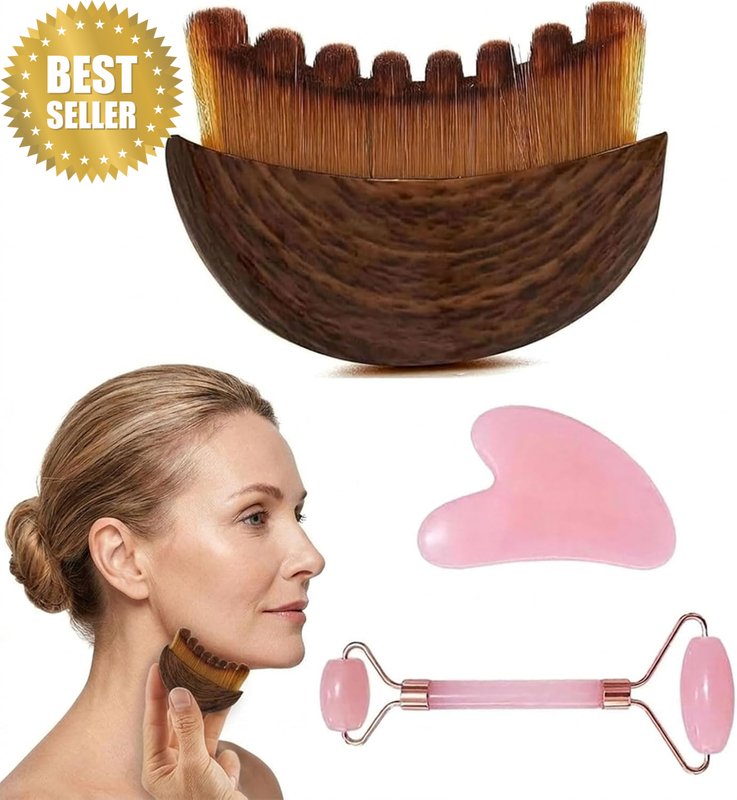 Lymphatic Contour Face Brush Gua Sha Brush Lymphatic Face Brush for Face Sculpti