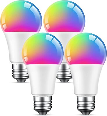 Voice-Controlled Multicolor Smart Bulbs WiFi Gosund 4Pack for Google Home Alexa