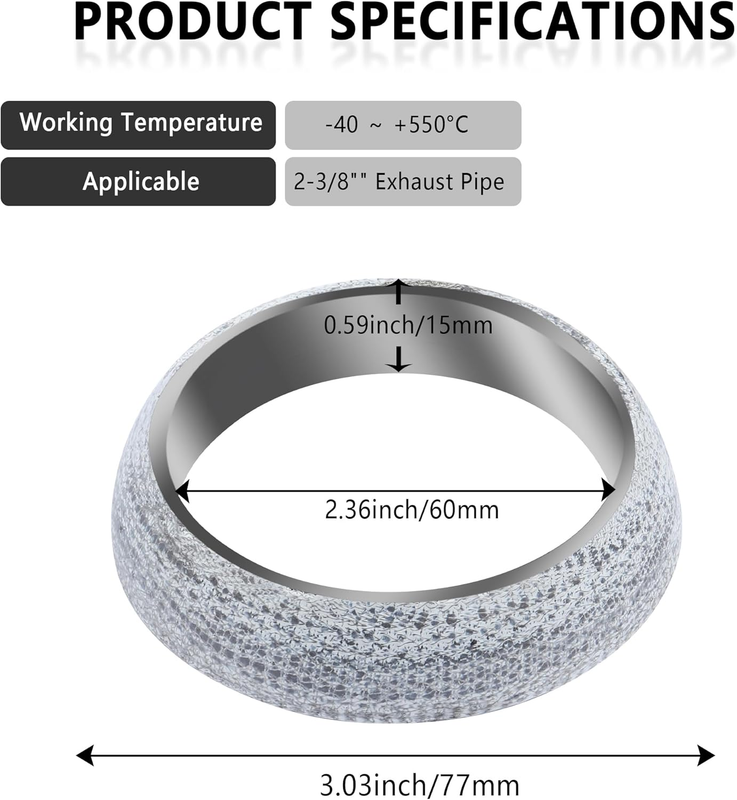 ID 60mm Car Exhaust Gasket,Automotive Replacement Exhaust Flange Gasket Exhaust