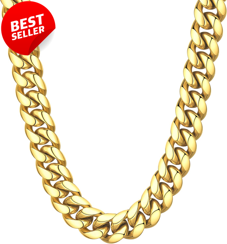 Miami Cuban Link Chain Necklace Men Stainless Steel Curb Chain 4.8 6 10 14mm -US
