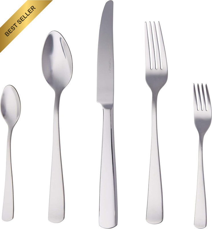 20-Piece Stainless Steel Flatware Set with Square Edge, Service for 4