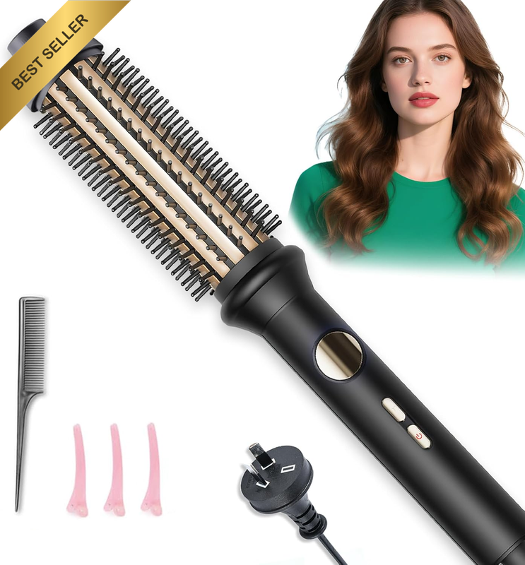 Thermal Brush, Curling Iron for Long Dry Hair,Featuring a Heated round Brush wit