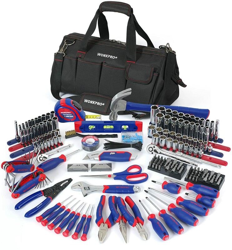WORKPRO 322PCS Mechanics Tool Sets Kit 6-Point Socket Ratchet Repair