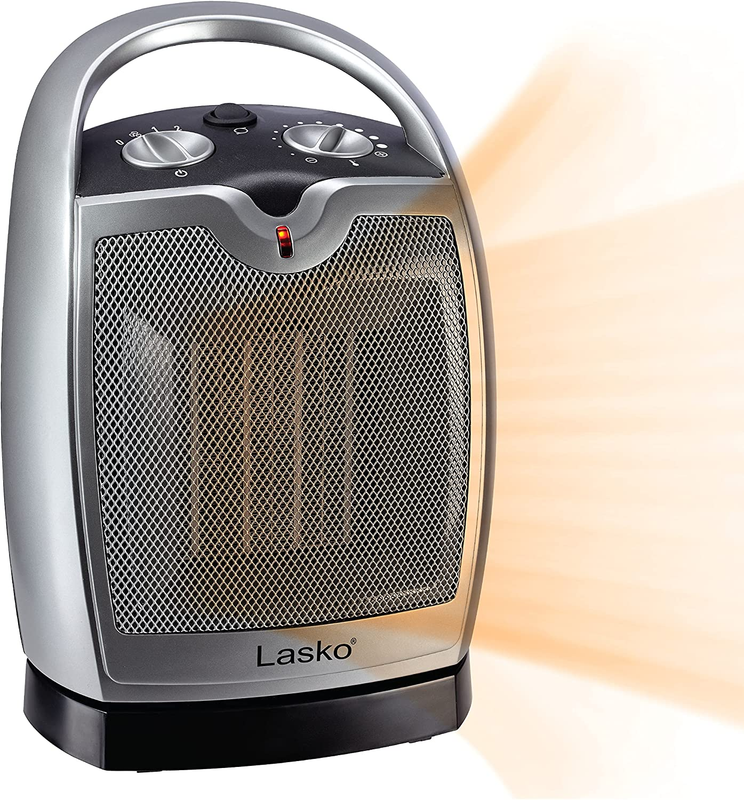 Lasko Oscillating Ceramic Tabletop Space Heater for Home with Adjustable Thermos