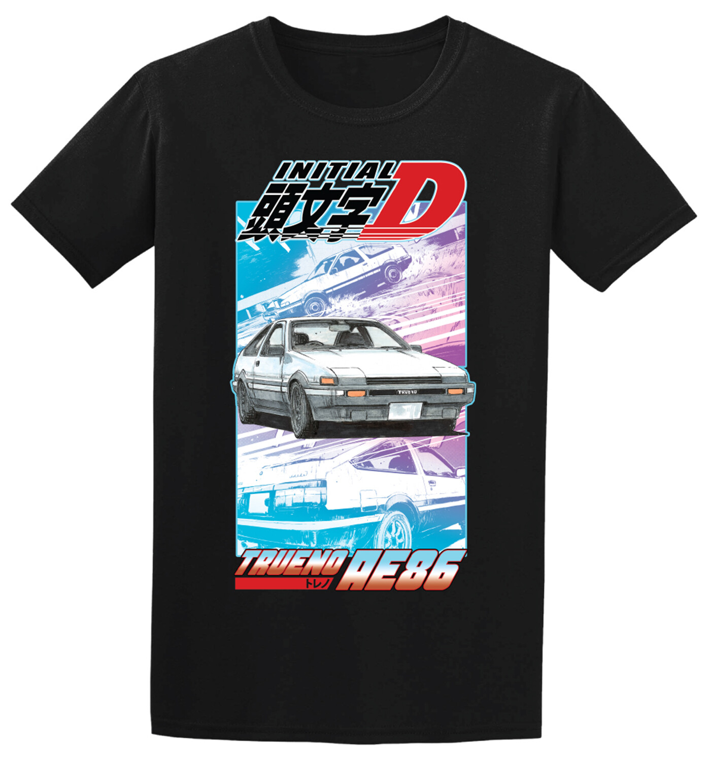 *Legit* Initial D Manga Trueno Colorful Официальная футболка унисекс с аниме #416844