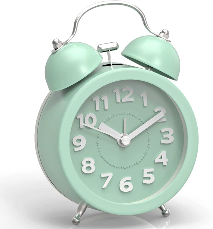 3″ Cute Mini Vintage Alarm Clock (Mint Green)