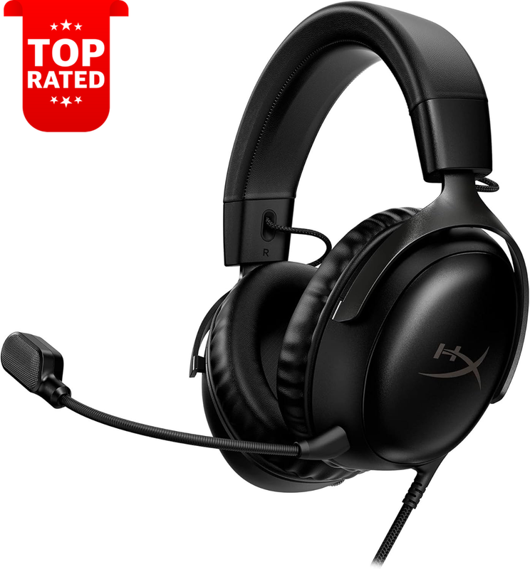Cloud III Wired Gaming Headset 53mm Drivers PC PS5 Xbox Series X DTS Mic Black