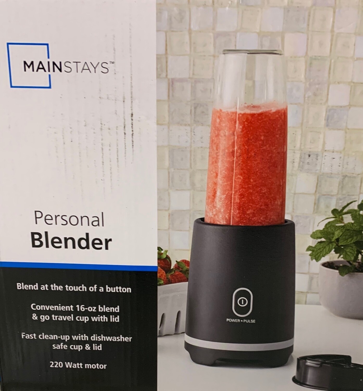 By Mainstays, Make Shakes, Smoothies,16oz Travel Cup, 220watt.