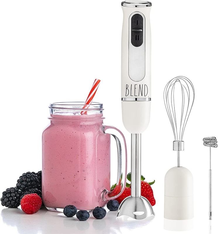 Immersion Hand Blender- Handheld Immersion Blender with Egg Whisk and Milk Froth