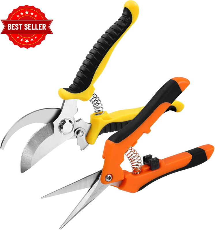 2 Pack Pruning Shears, Garden Shears, Stainless Steel Pruning Shears for Gardeni