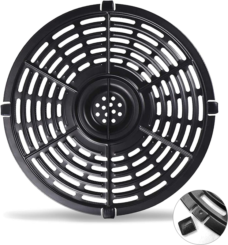 Basket, 8.7 Inch 5qt Round Air Fryer Tray Rack Parts Crisper Plate Wit