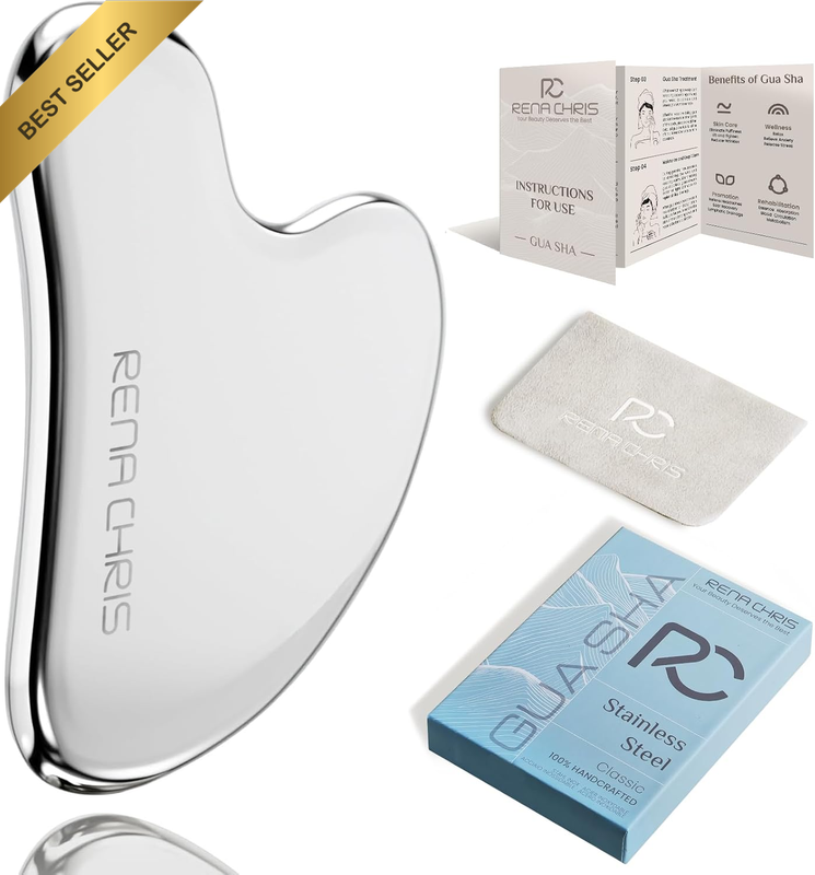 Gua Sha Facial Tools,Stainless Steel Guasha for Face Massager,Jawline Sculpting
