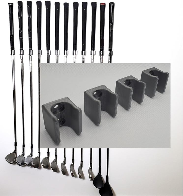 Golf Club Wall Mount Holder 8 Set Gray Grip Up 15mm Display Rack