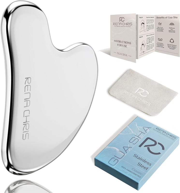 Stainless Steel Gua Sha Tool: Jawline Sculpting & Puffiness Reducing Facial