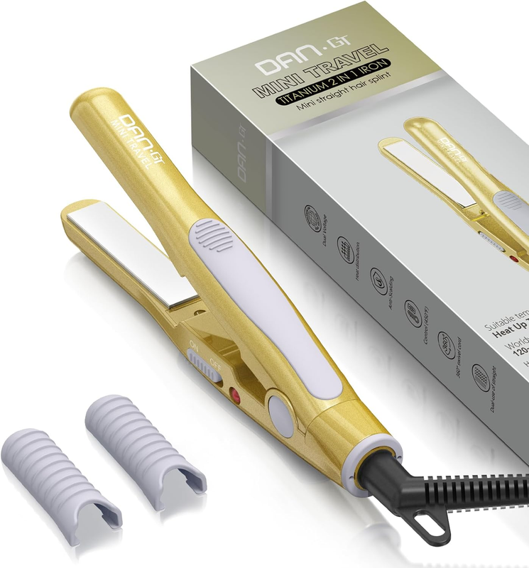 - Dual Voltage Travel Hair Straightener For Short Hair, Bear