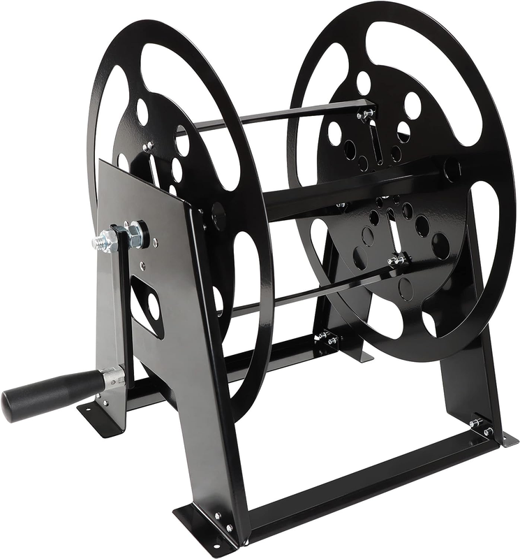 RV Extension Cord Reel Stand - 50-100Ft Black Steel RV Elect