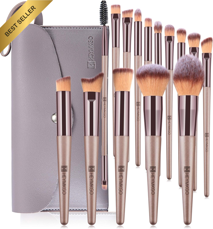 Makeup Brushes, 15 Pcs Make up Brushes Set Professional Champagne Gold Makeup Br
