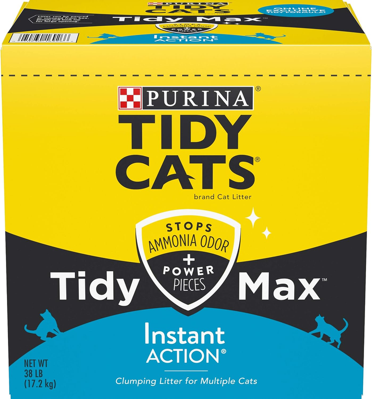 Clumping Cat Litter, Tidy Max Instant Action Multi Cat Litter - 38 Lb. Box