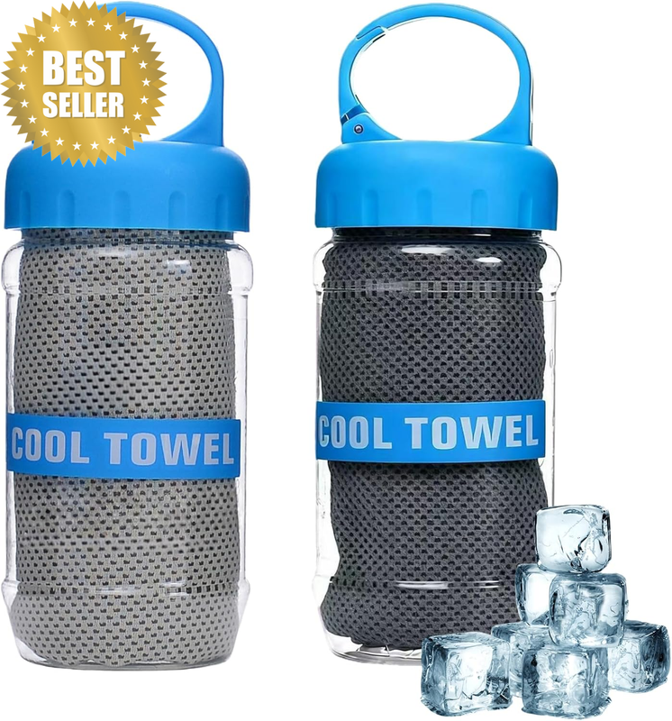 2 Pack Cooling Towel Instant Cooling for Neck and Face, 100X30 Cm Ice Towels for