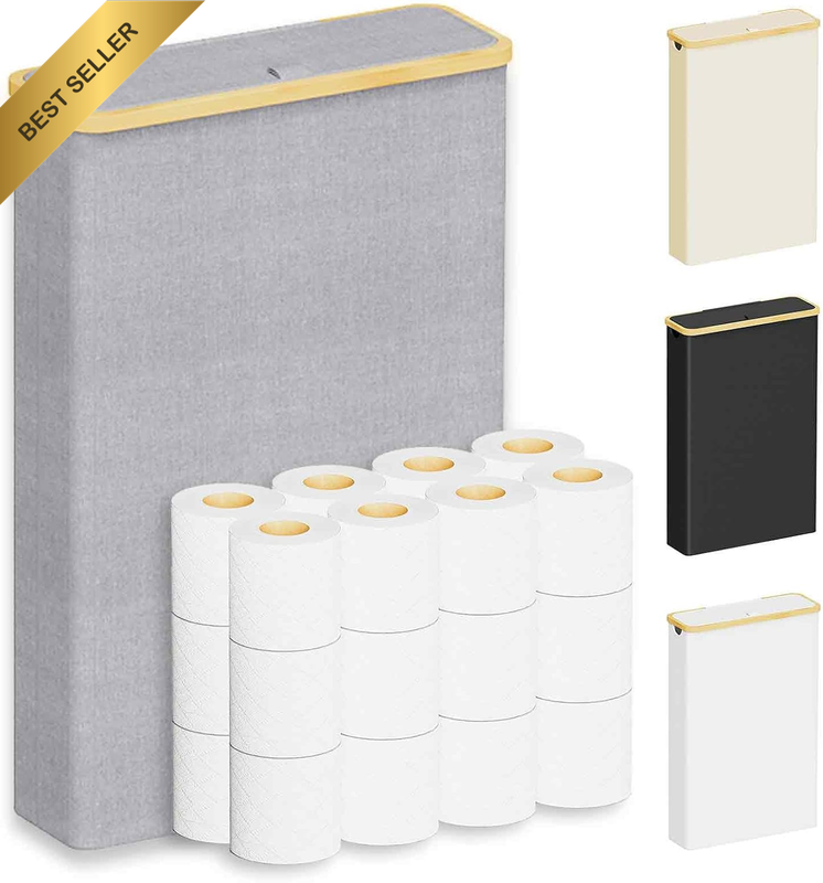 Extra Large Toilet Paper Storage with Lid, Hold up to 24 Regular Rolls or 18 Meg