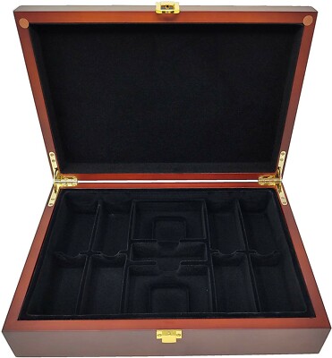 DA VINCI Mahogany Wood Poker Case with 200 Chip Capacity (Chips not Included)