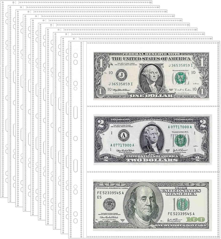 40 Money Binder Refill Sheets 3-Pocket Dollar Bill Sleeves for...