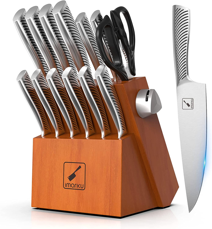 Set With Block For Kitchen 14 Piece High Carbon Stainless Steel Knife Set