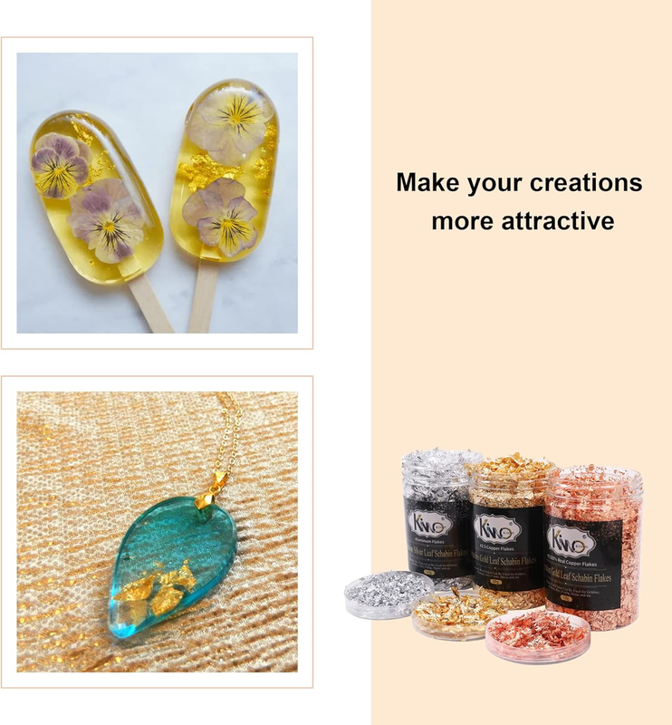 30g Gold Flakes for Resin,Gold Leaf Flakes for Crafts and Arts, Nails, Gilding,