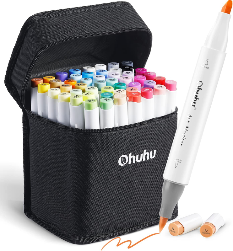 Double Tipped Art Marker Set for Adults Artist, 48 Colors W/