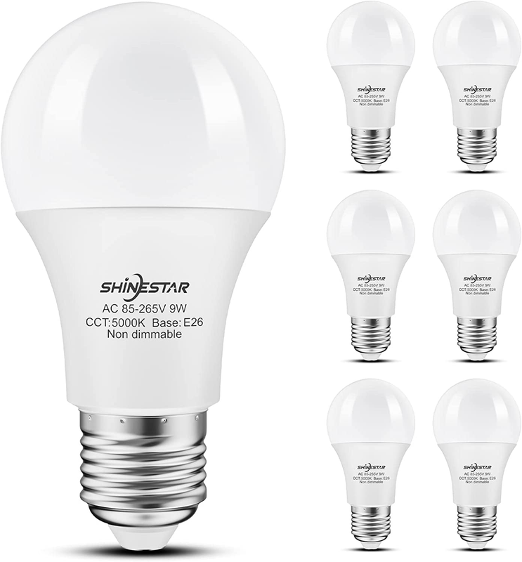60 Watt, Bright White 5000k, E26 A19 Led Bulb, N