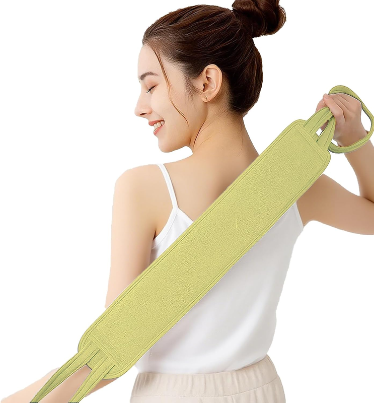 Double-Sided Exfoliating Back Scrubber – 80Cm Thick Bath Towel Scrub with Handle