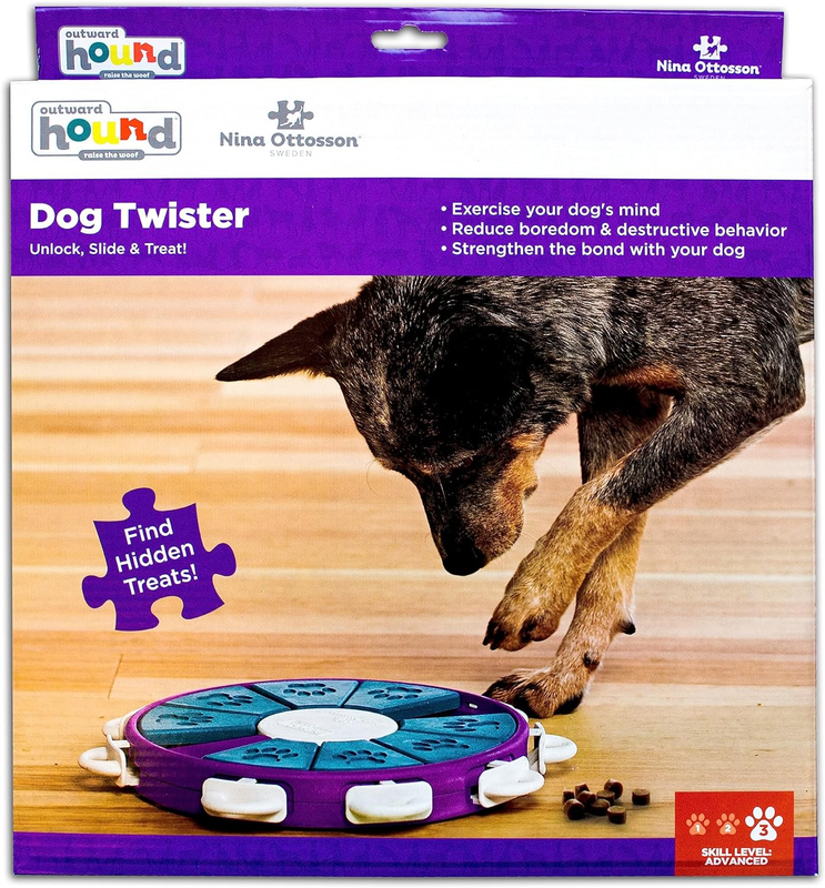 Nina Ottosson Dog Twister Dog Puzzle Interactive Treat Puzzle Dog Enrichment Dog
