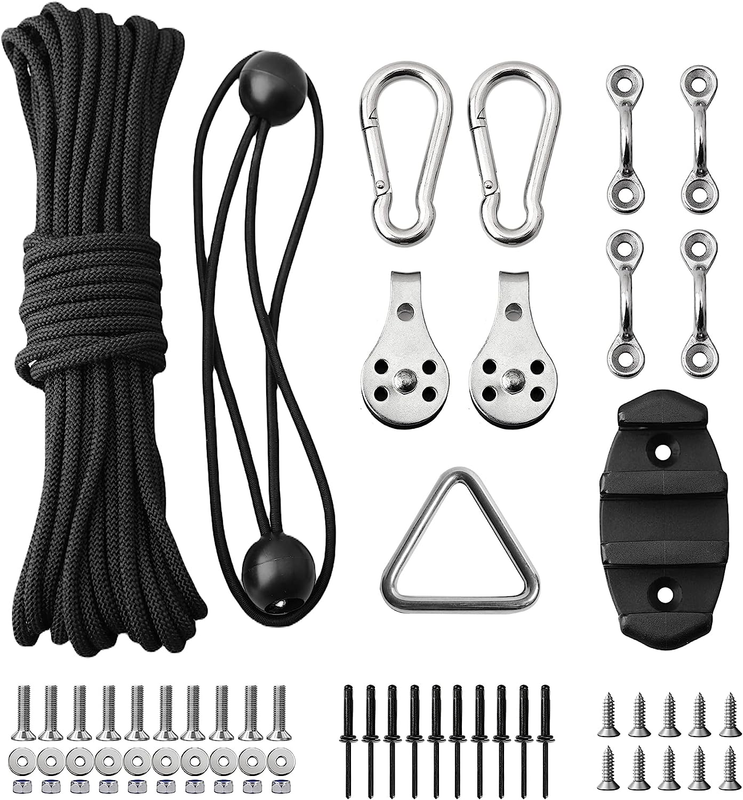 Kayak Anchor Trolley Kit - 316 Stainless Steel Heavy Duty Deluxe Anchor Trolley