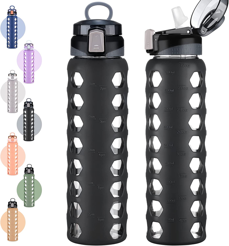 S With Straw Lid Wide Mouth Motivational Water Bottle