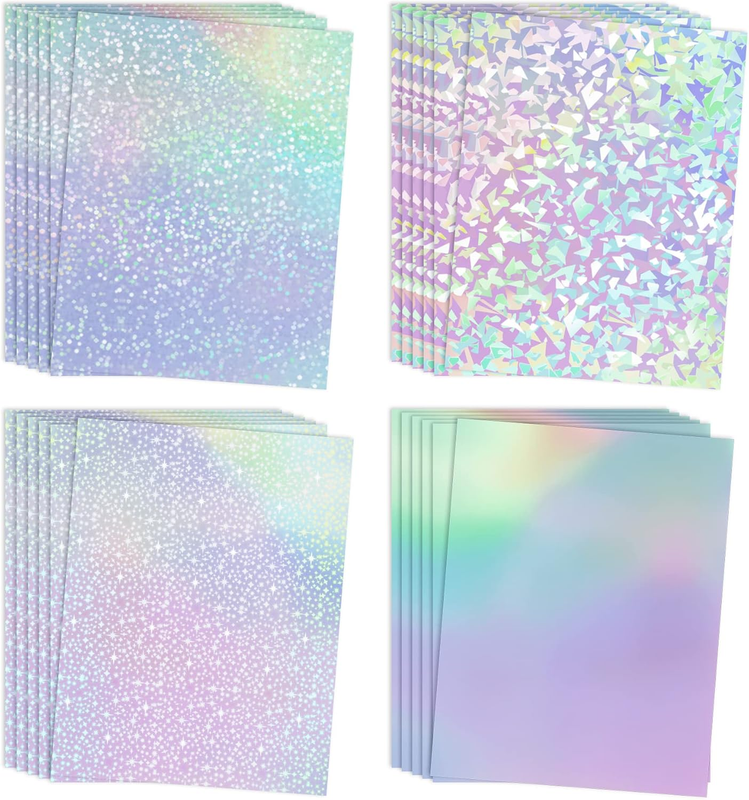 Koala Holographic Laminate Sheets A4 - Clear Self-Adhesive Sticker Paper, 25 She