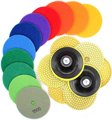 Package Include: 17Pcs Diamond Polishing Pads 4 Inch, 2Pcs Backing Pads with 2Pc