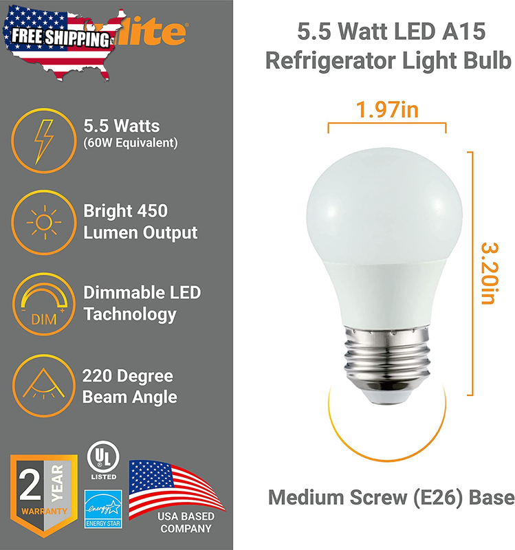 A15 Refrigerator Led Light Bulb Light Bulb Bedroom Kitchen 4