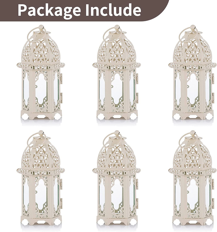 6 White Moroccan Shabby Candle Holder Lantern Lamp Wedding Table Centerpiece