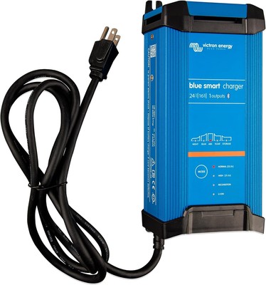 High-Efficiency 24V 16A Blue Smart Battery Charger for Li-ion & Deep Cycle Use