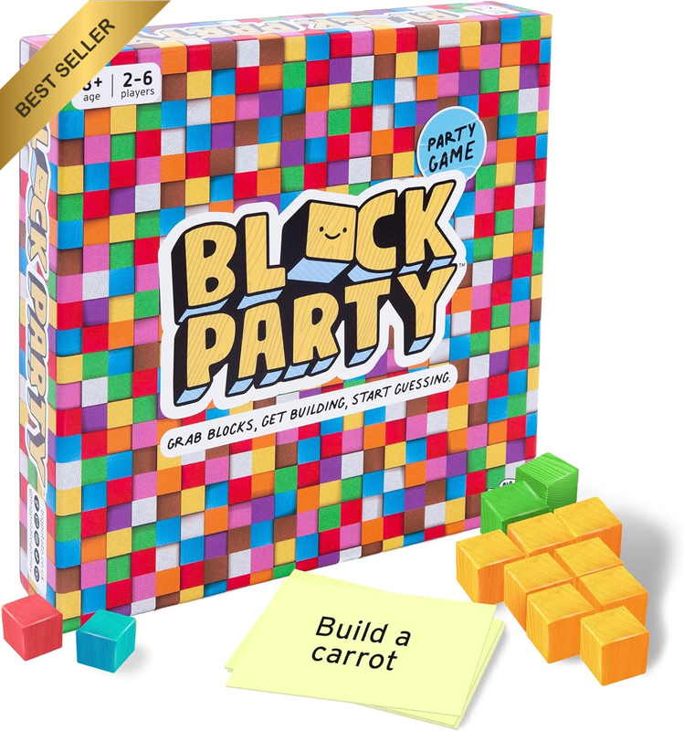 | Block Party | Block-Building and Guessing Party Game | 2-6 Players, Ages 8+