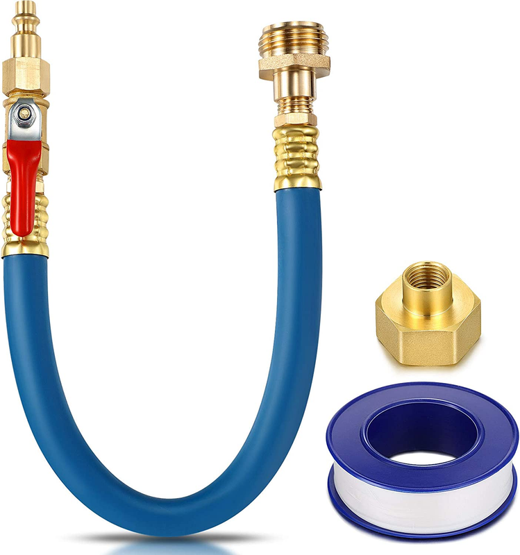 RV Winterizing Kit Sprinkler Blowout Adapter with Shut off Valve Air Compressor