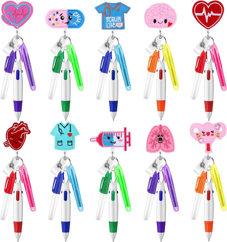50 Pcs Nurse Christmas Gift Nurse Badge Reel Pharmacy Badge Reel Retractable Nur